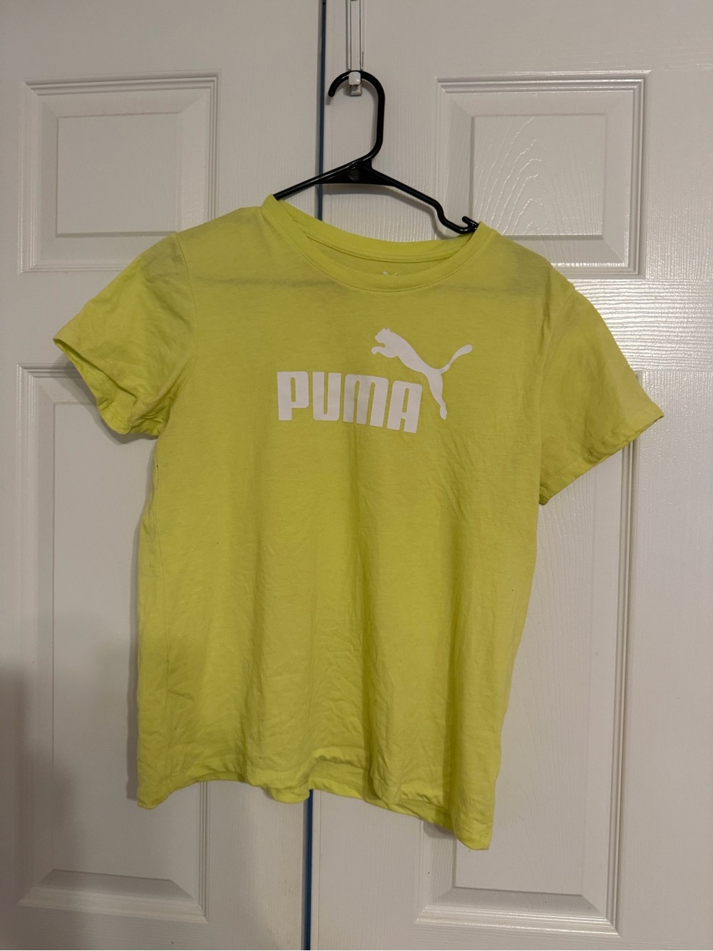 Puma Neon Yellow Crewneck Tee with White Logo
